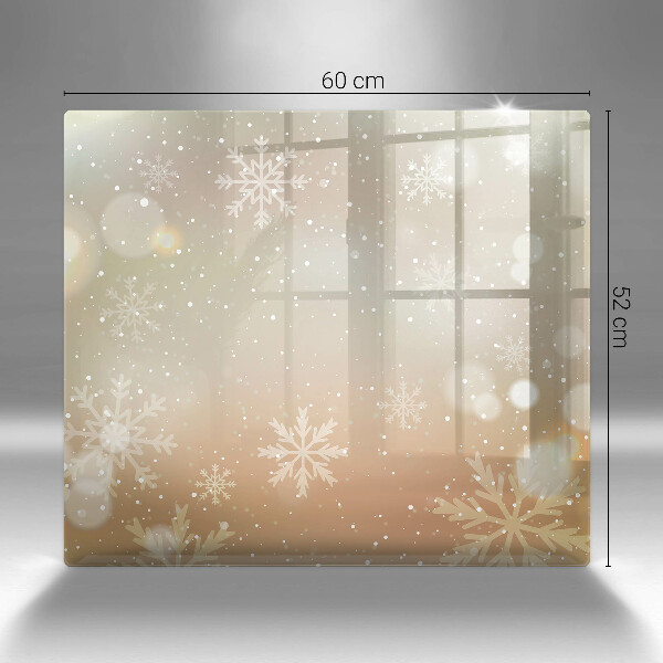 Tűzhelyvédő üveglap Hópelyhek