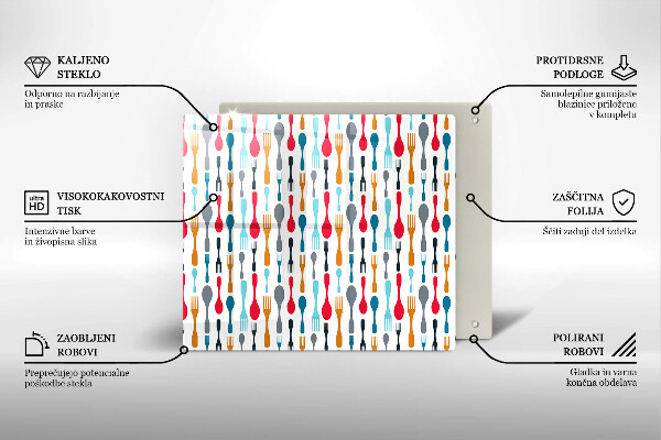 Tűzhelyvédő üveglap Kanál illusztráció