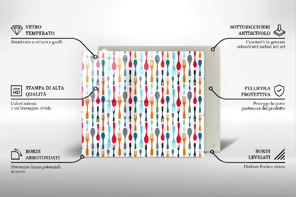 Tűzhelyvédő üveglap Kanál illusztráció