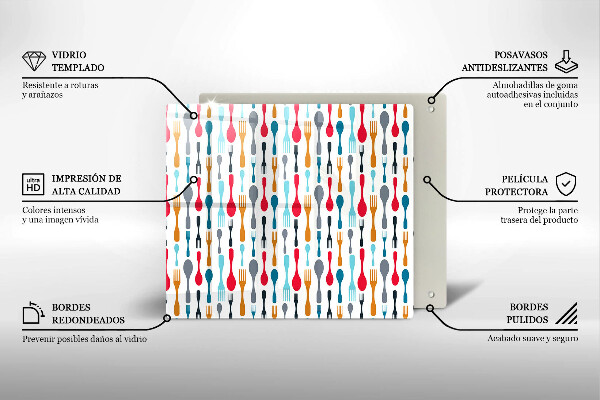Tűzhelyvédő üveglap Kanál illusztráció