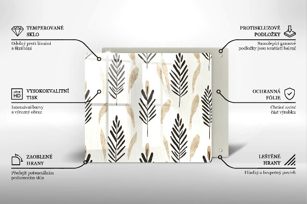 Tűzhelyvédő üveglap Boho növények