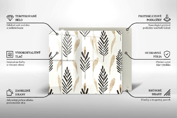 Tűzhelyvédő üveglap Boho növények