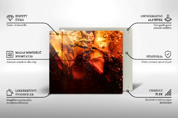 Tűzhelyvédő üveglap Cola ital jéggel