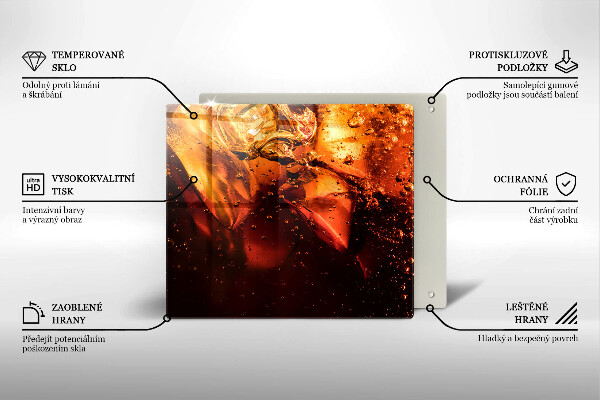 Tűzhelyvédő üveglap Cola ital jéggel