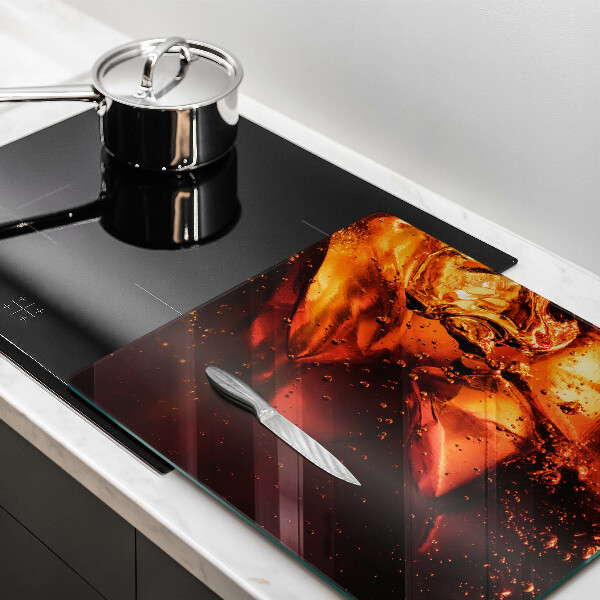 Tűzhelyvédő üveglap Cola ital jéggel