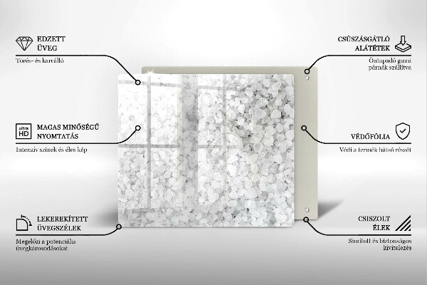 Tűzhelyvédő üveglap Só kristályok