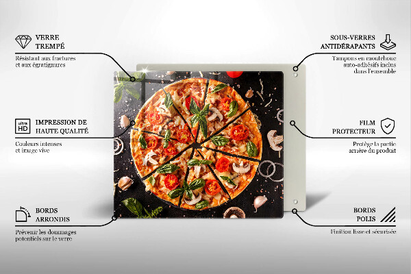 Tűzhelyvédő üveglap Pizza gombával