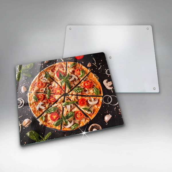 Tűzhelyvédő üveglap Pizza gombával