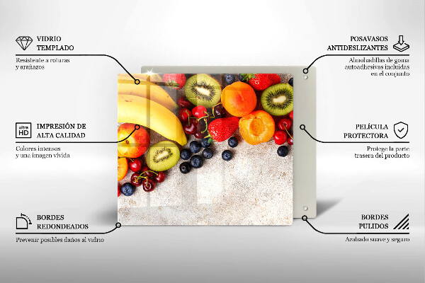 Tűzhelyvédő üveglap Ünnepi gyümölcsök