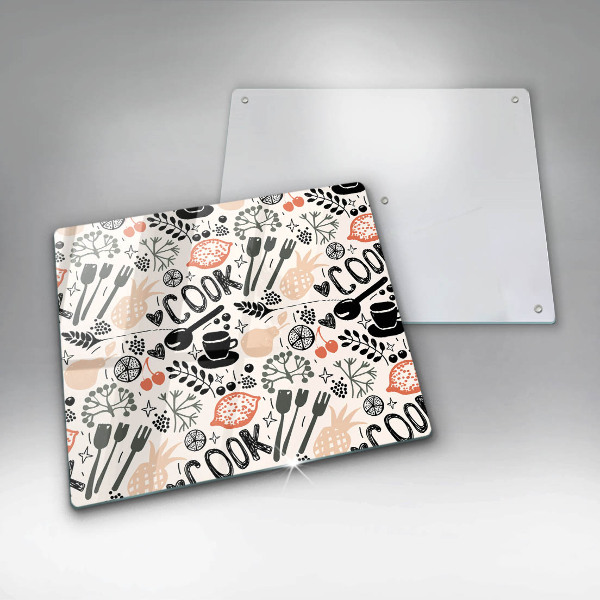 Tűzhelyvédő üveglap Rajzfilm konyhai motívum