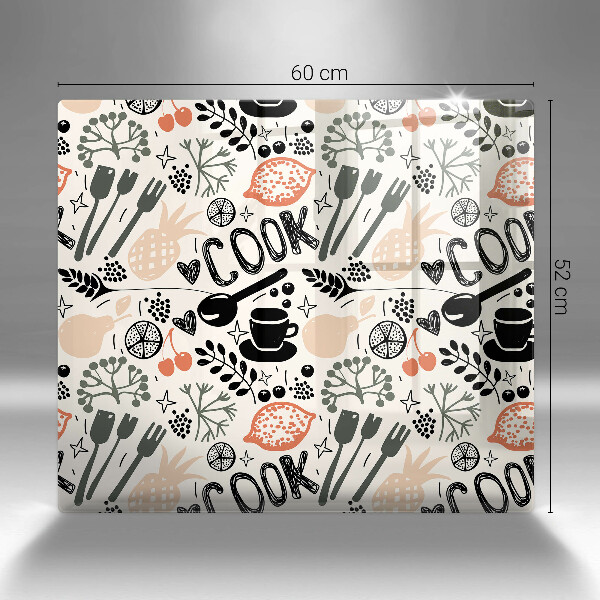 Tűzhelyvédő üveglap Rajzfilm konyhai motívum