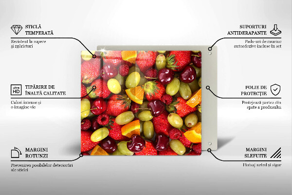Tűzhelyvédő üveglap Nyári gyümölcsök