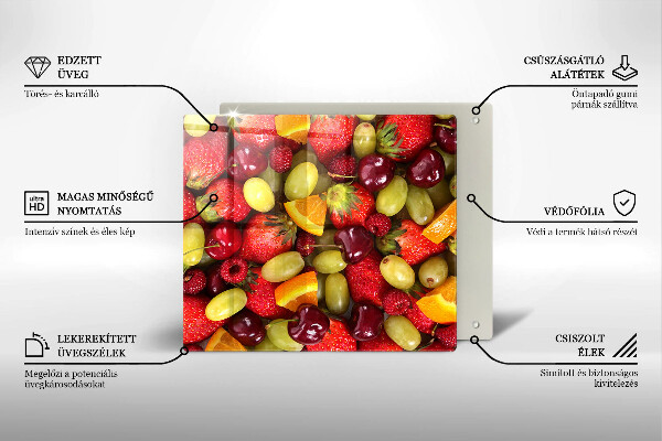 Tűzhelyvédő üveglap Nyári gyümölcsök