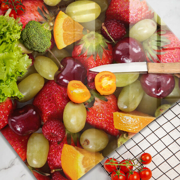 Tűzhelyvédő üveglap Nyári gyümölcsök