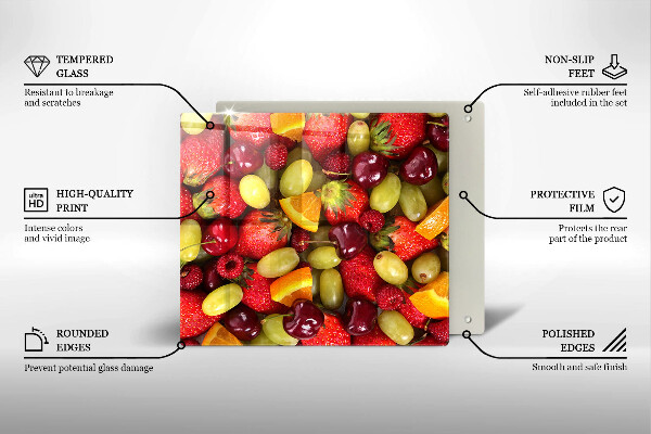 Tűzhelyvédő üveglap Nyári gyümölcsök