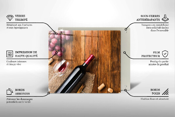 Tűzhelyvédő üveglap Egy üveg vörösbor