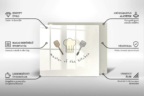 Tűzhelyvédő üveglap Master of the Kitchen