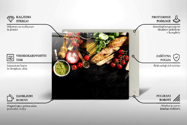 Tűzhelyvédő üveglap Olasz alapanyagok és fűszerek