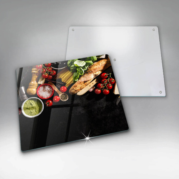 Tűzhelyvédő üveglap Olasz alapanyagok és fűszerek