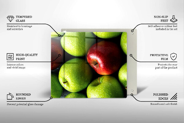 Tűzhelyvédő üveglap Lédús alma