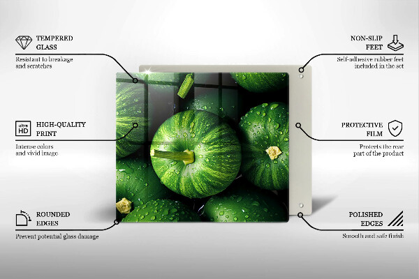 Tűzhelyvédő üveglap Zöld sütőtök