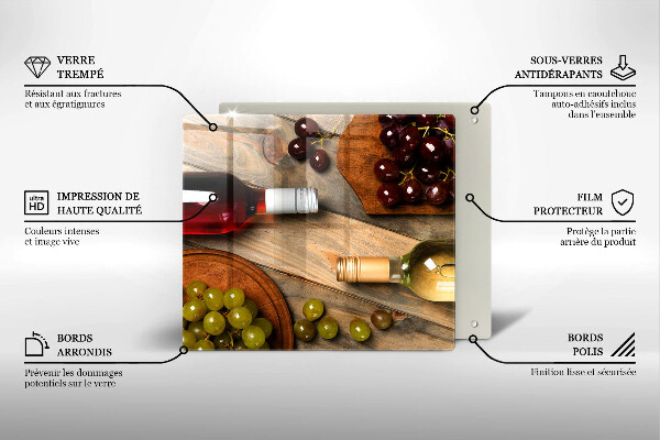 Tűzhelyvédő üveglap Borosüvegek és szőlő