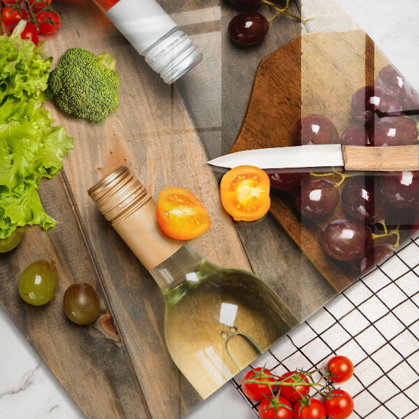 Tűzhelyvédő üveglap Borosüvegek és szőlő