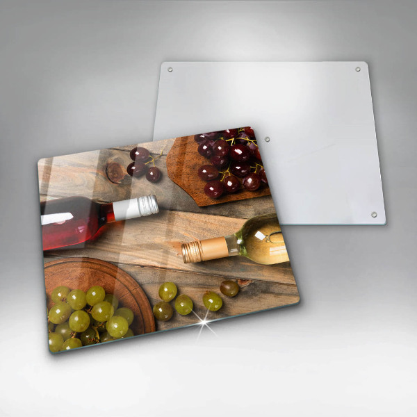 Tűzhelyvédő üveglap Borosüvegek és szőlő