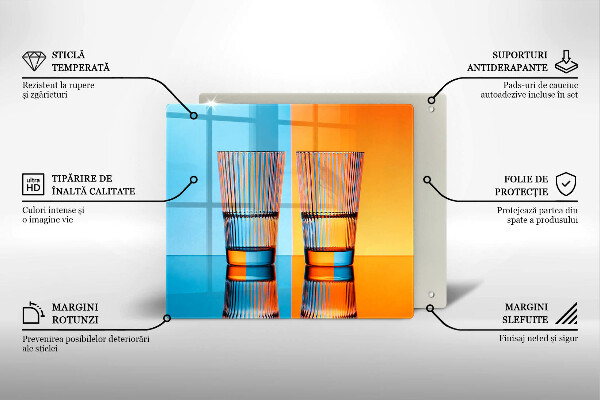 Tűzhelyvédő üveglap Két pohár vizet