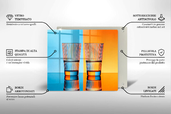 Tűzhelyvédő üveglap Két pohár vizet