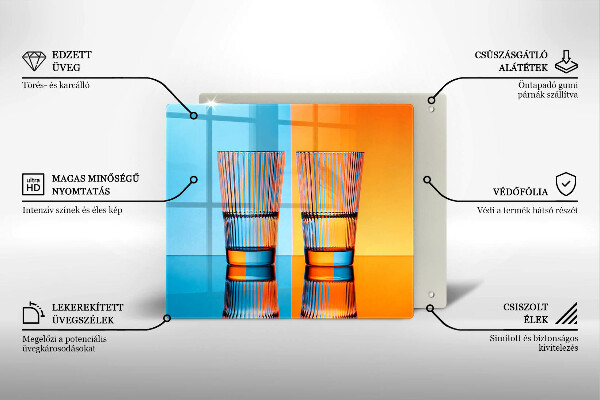 Tűzhelyvédő üveglap Két pohár vizet