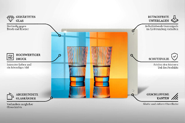 Tűzhelyvédő üveglap Két pohár vizet