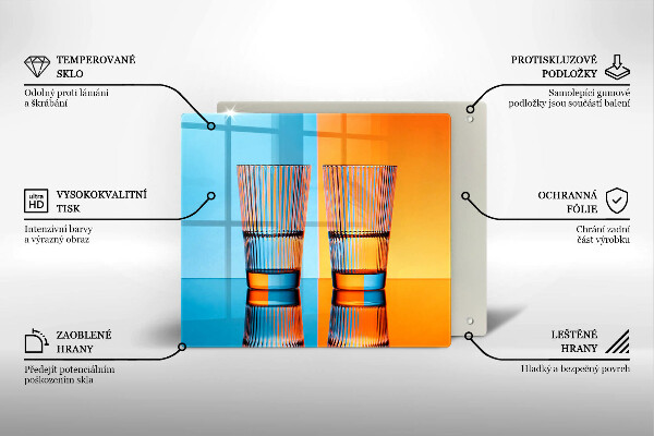 Tűzhelyvédő üveglap Két pohár vizet