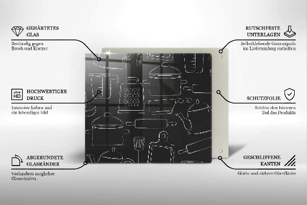 Tűzhelyvédő üveglap Rajzfilm konyhai kiegészítők