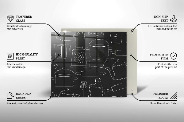 Tűzhelyvédő üveglap Rajzfilm konyhai kiegészítők