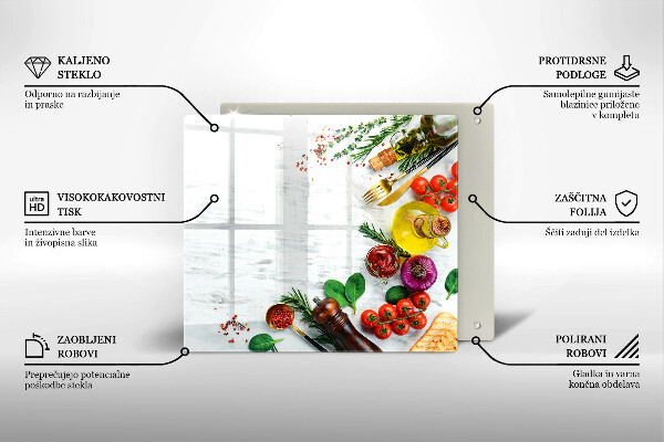 Tűzhelyvédő üveglap Zöldségek és fűszerek