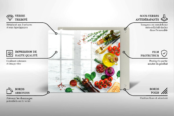 Tűzhelyvédő üveglap Zöldségek és fűszerek