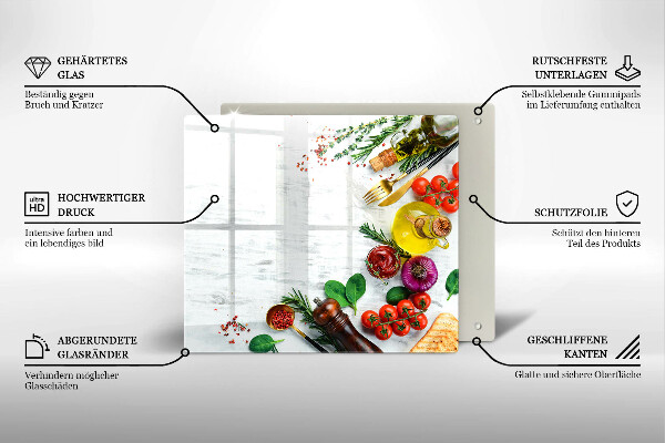 Tűzhelyvédő üveglap Zöldségek és fűszerek