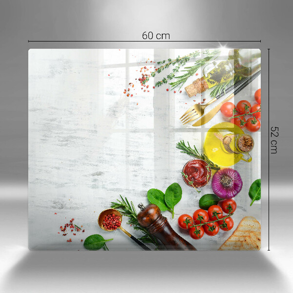 Tűzhelyvédő üveglap Zöldségek és fűszerek