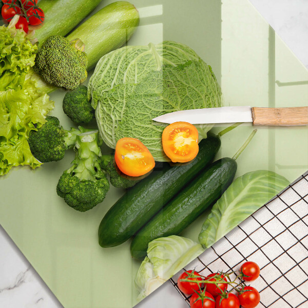 Tűzhelyvédő üveglap Zöld gyümölcsök és zöldségek