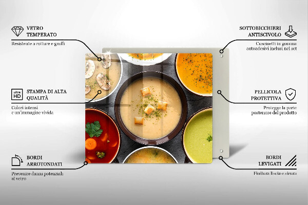 Tűzhelyvédő üveglap Színes levesek