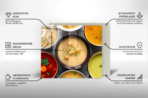 Tűzhelyvédő üveglap Színes levesek