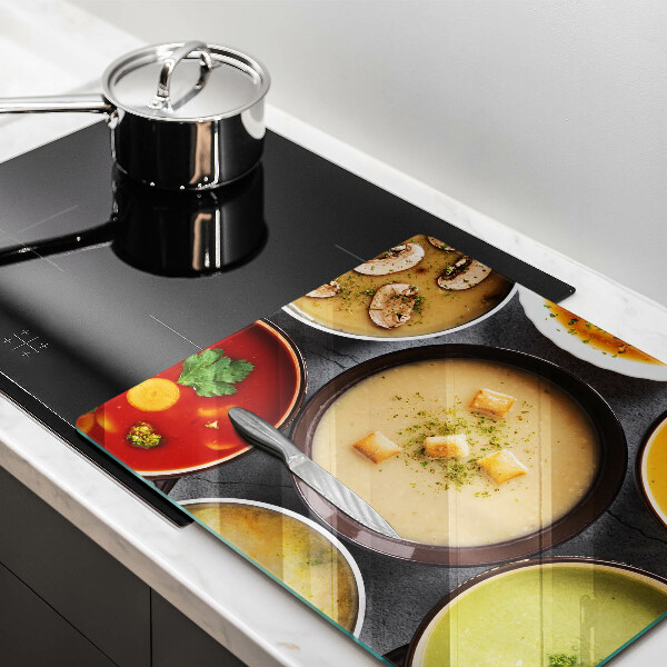 Tűzhelyvédő üveglap Színes levesek