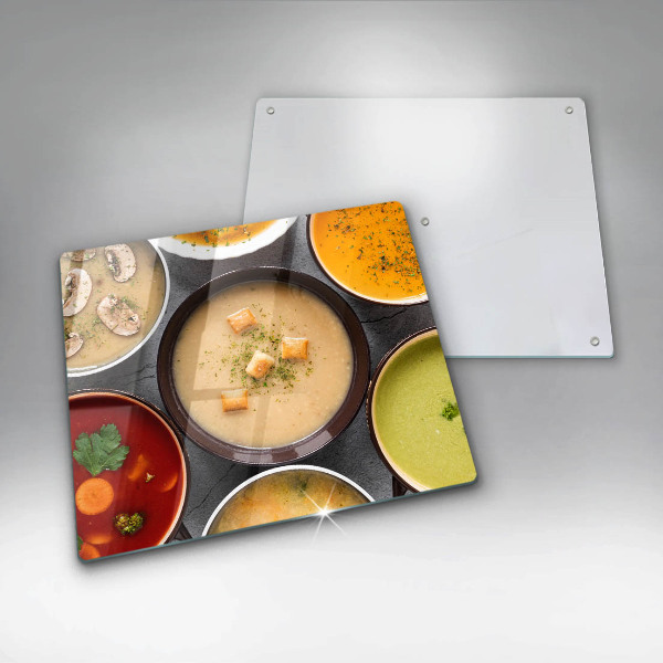 Tűzhelyvédő üveglap Színes levesek