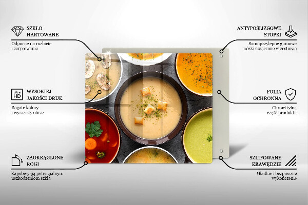 Tűzhelyvédő üveglap Színes levesek