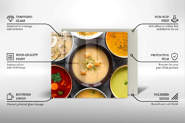 Tűzhelyvédő üveglap Színes levesek
