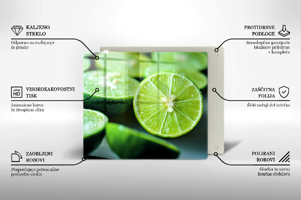 Tűzhelyvédő üveglap Lime citrus