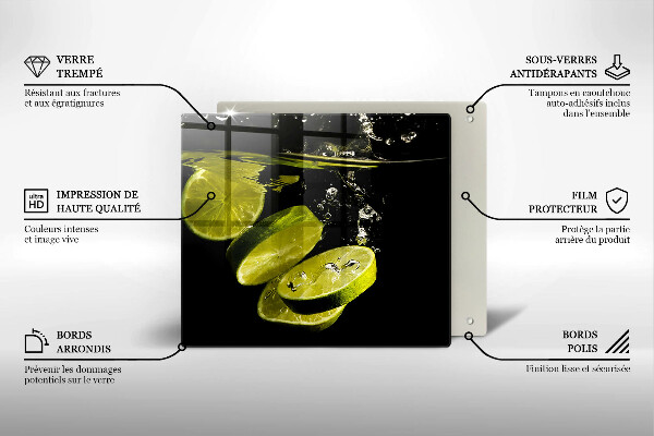 Tűzhelyvédő üveglap Lime vízben