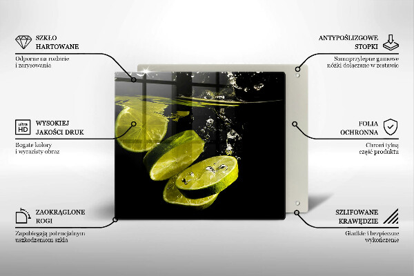 Tűzhelyvédő üveglap Lime vízben