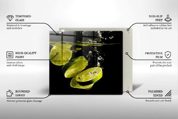 Tűzhelyvédő üveglap Lime vízben